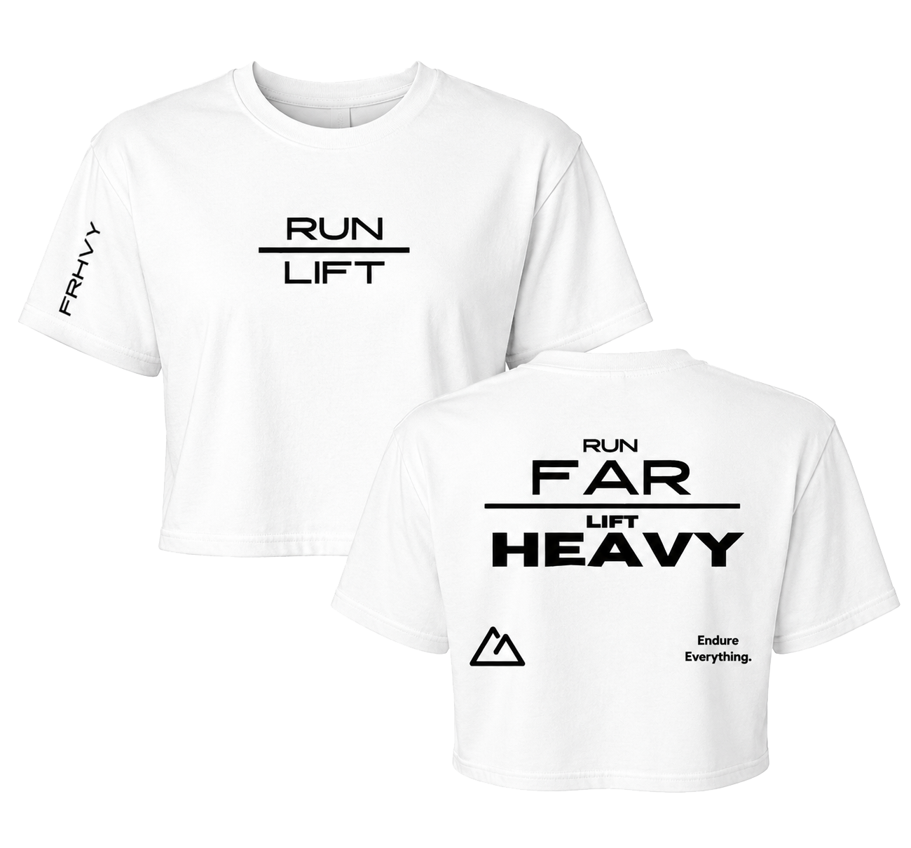 White RUN + LIFT CROP TEE
