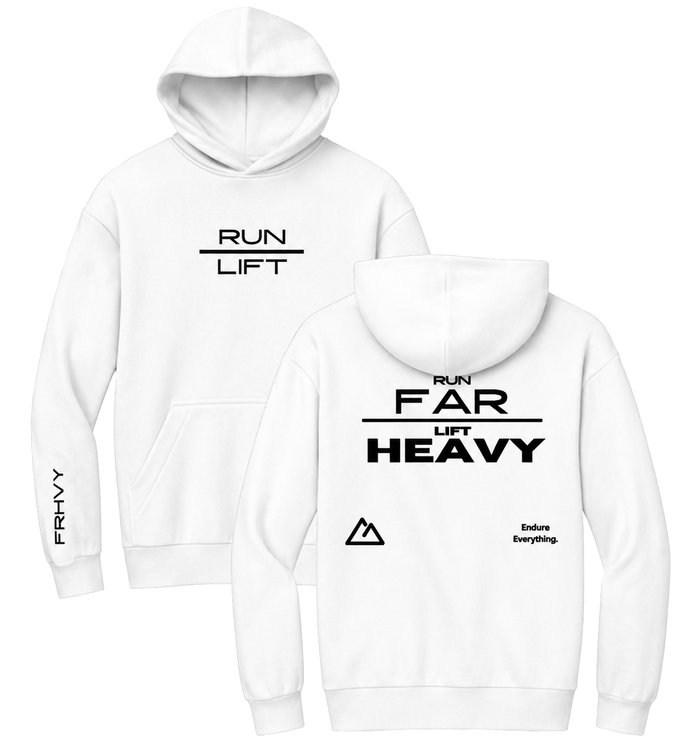 White RUN + LIFT Hoodie