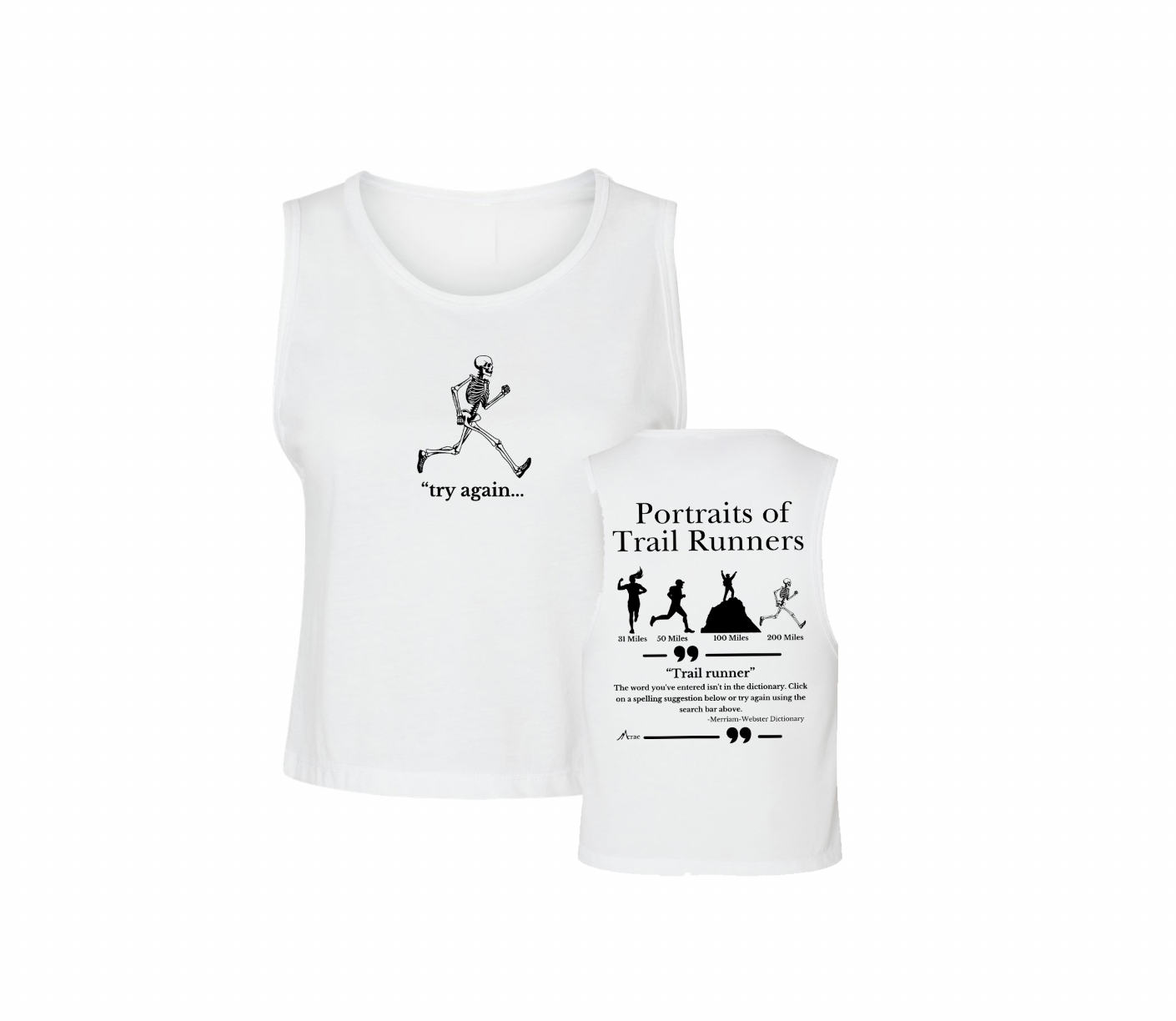 Try Again White Crop Tank