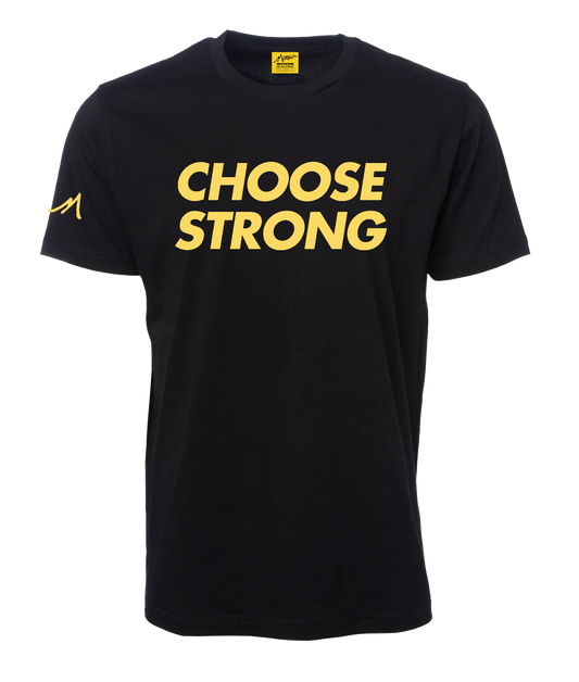 Choose Strong - Font Tee - Yellow Logo