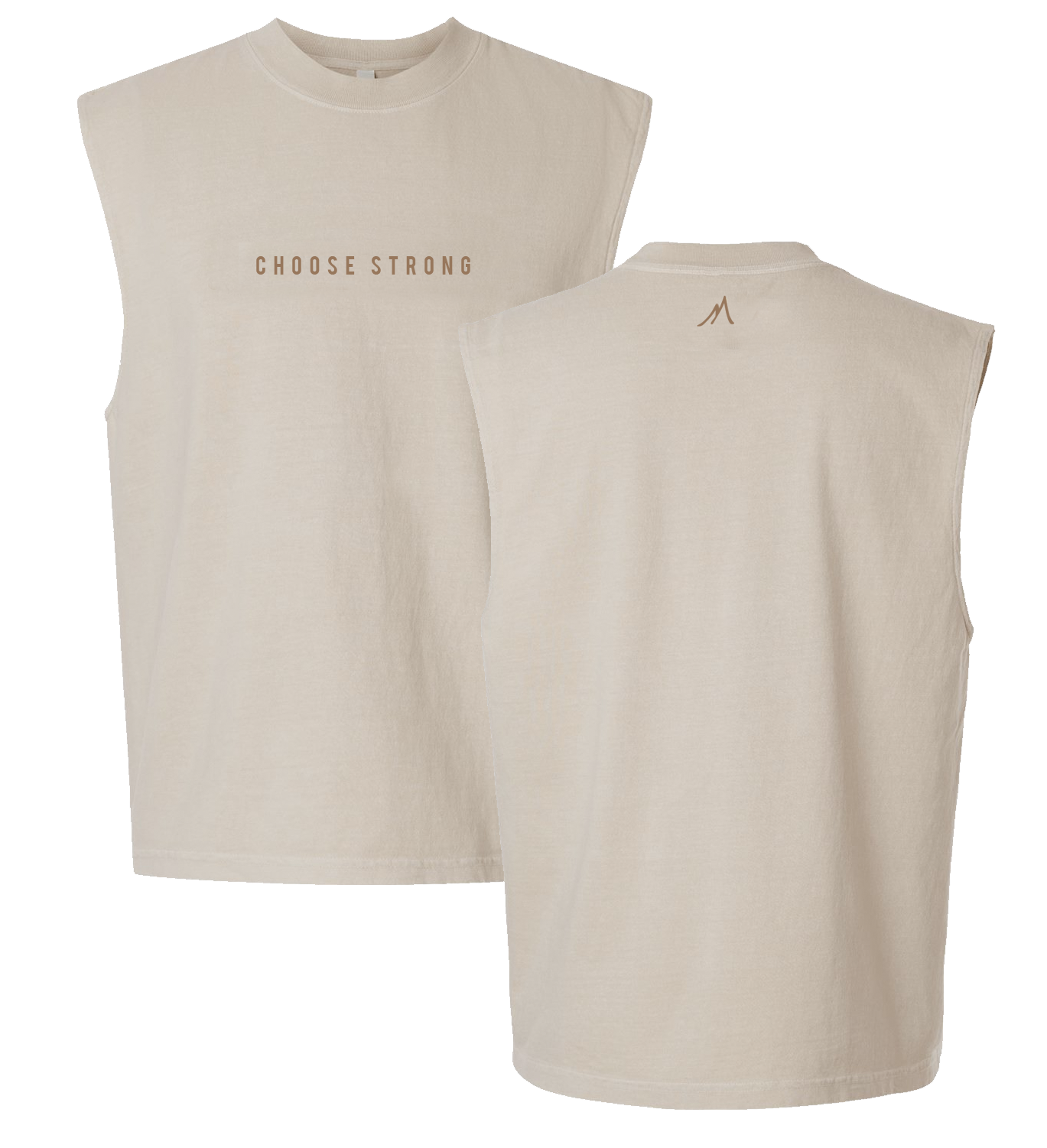CHOOSE STRONG MUSCLE TANK - Camel Unisex