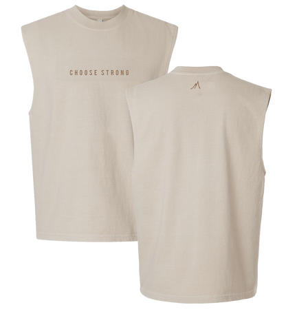 CHOOSE STRONG MUSCLE TANK - Camel Unisex
