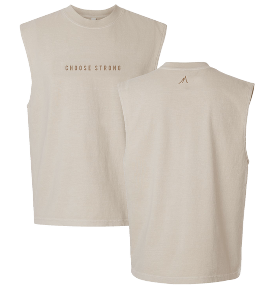 CHOOSE STRONG MUSCLE TANK - Camel Unisex