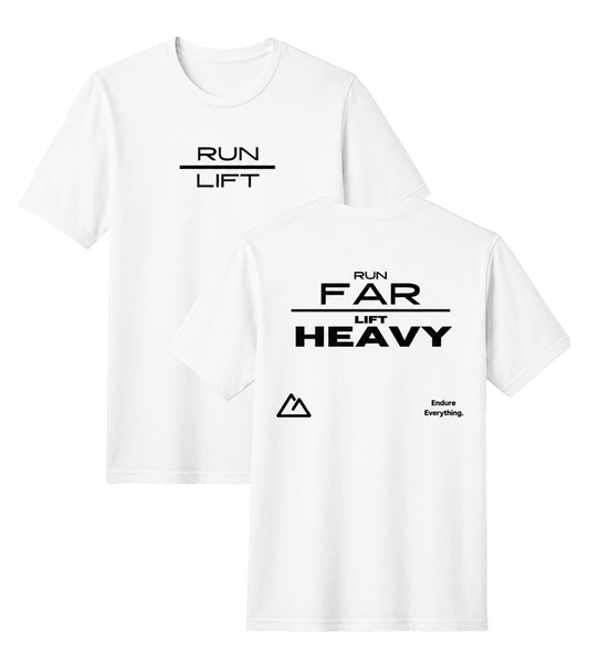 White RUN + LIFT Tee