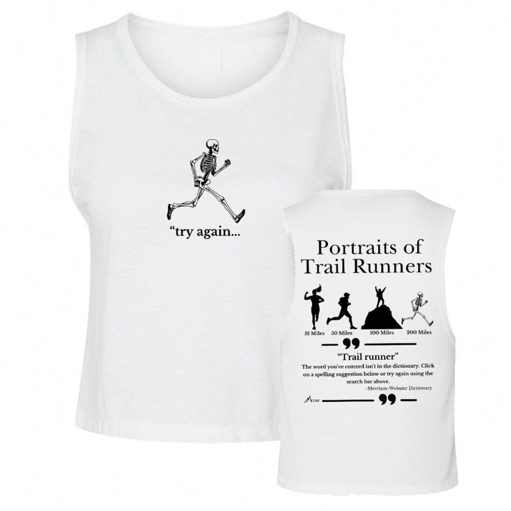 Try Again White Crop Tank