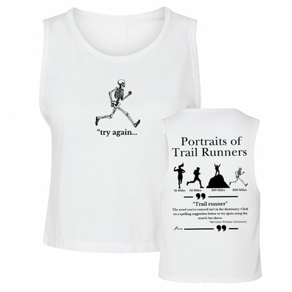 Try Again White Crop Tank