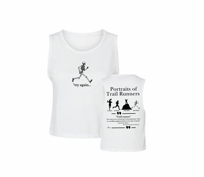 Try Again White Crop Tank
