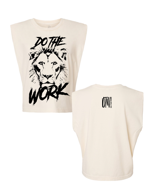 DTW Lion Garment-Dyed Muscle Cream Muscle Tee