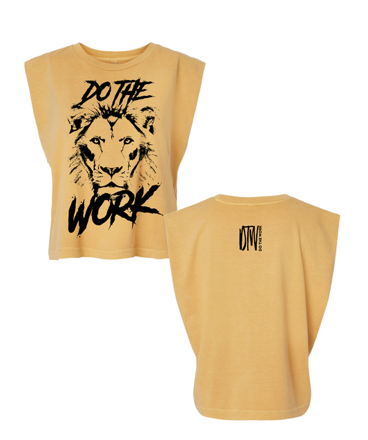 DTW Lion Garment-Dyed - Mustard Muscle Tee